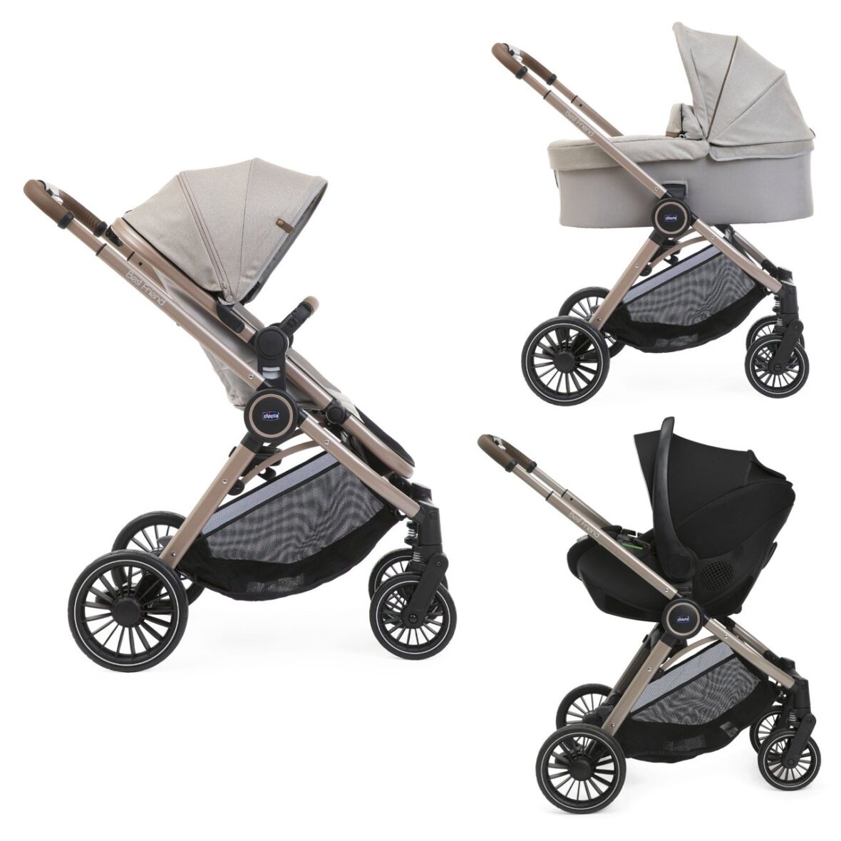 Trio Best Friend Pro Light Chicco con Ovetto Kaily Desert Taupe
