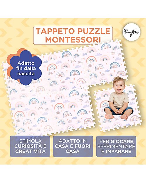 Tappeto Gioco Puzzle Montessori Rainbow
